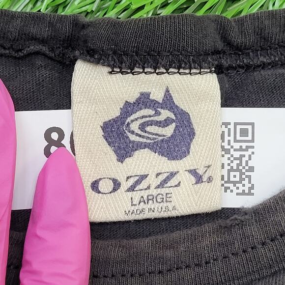 Vintage 90s OZZY Australia Surf Shirt M/L 21x27 Faded Black - Picture 8 of 12